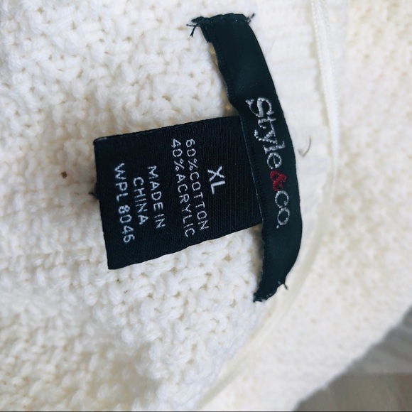 NWT Macy's Style&Co. Ivory Chunky Knit Sweater - Picture 5 of 5